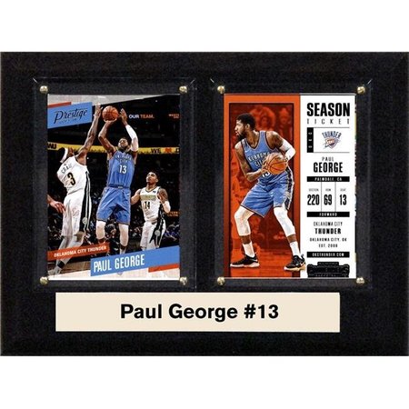 WILLIAMS & SON SAW & SUPPLY C&I Collectables 68PGEORGEOKC NBA 6 x 8 in. Paul George Oklahoma City Thunder Two Card Plaque 68PGEORGEOKC
